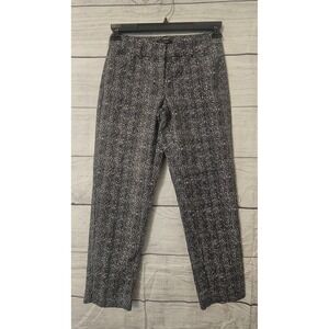 White House Black Market Women's Size 0R Printed Chino Pants Blk/Wht Ankle L114